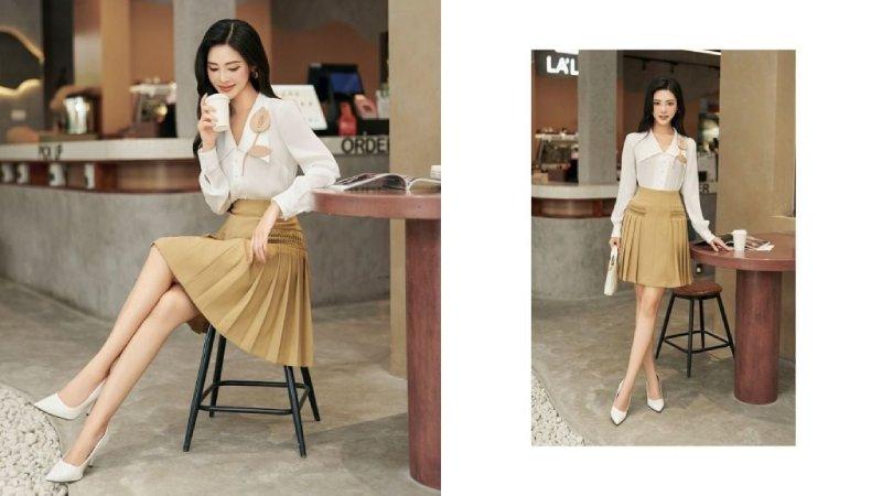 15+ Cách phối đồ với chân váy xếp ly cho nàng công sở
