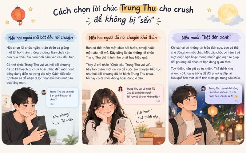 Lời chúc Trung Thu cho crush: Thả thính nhẹ nhưng đủ “dính”