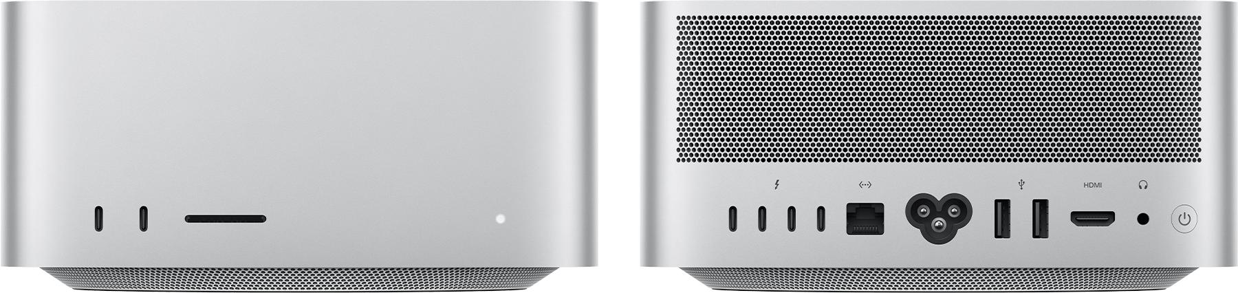 Mặt trước và mặt sau của Mac Studio (M5 Max).
